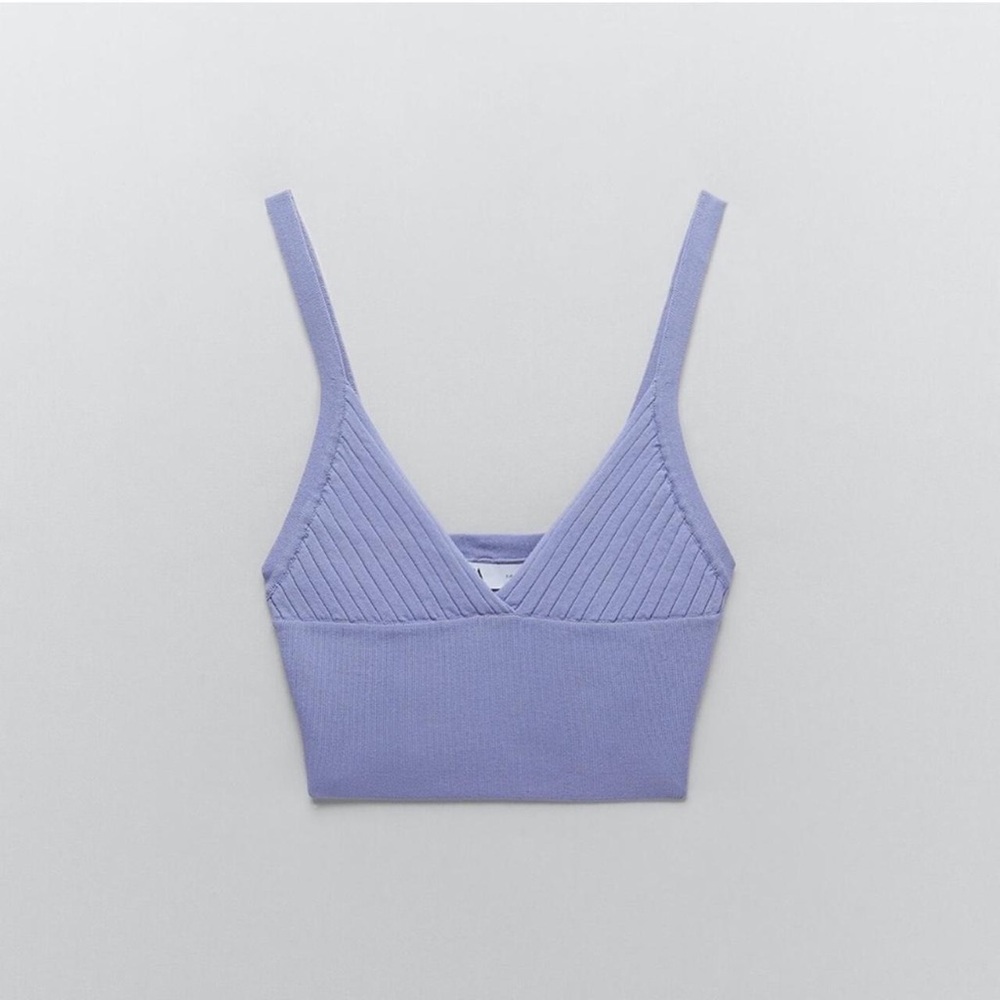 Blue Ribbed Bralette